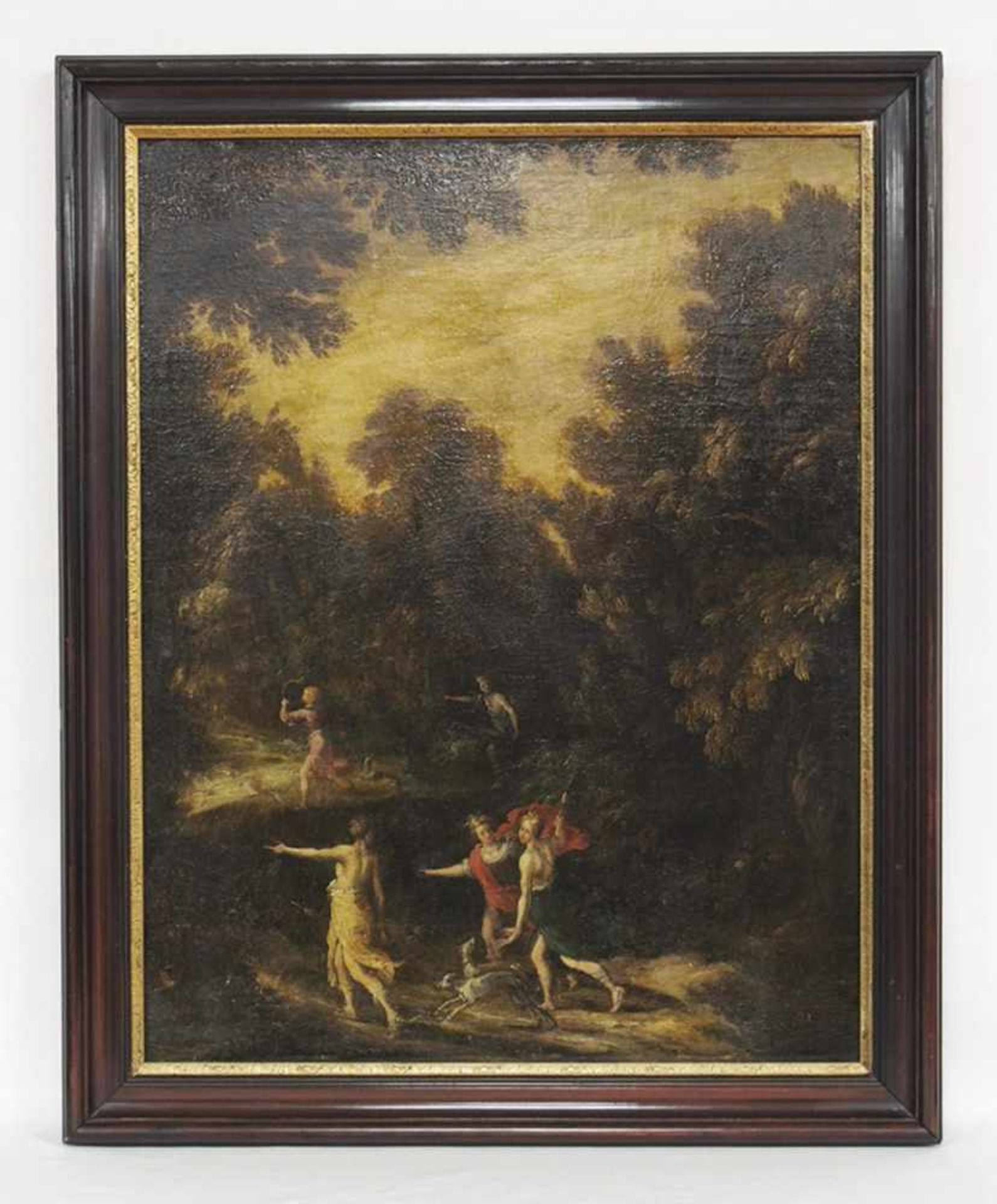 FLÄMISCHER MEISTERum 1700Diana und AktäonÖl auf Leinwand, altdoubliert, 89 x 68 cm, Rahmen - Bild 2 aus 3