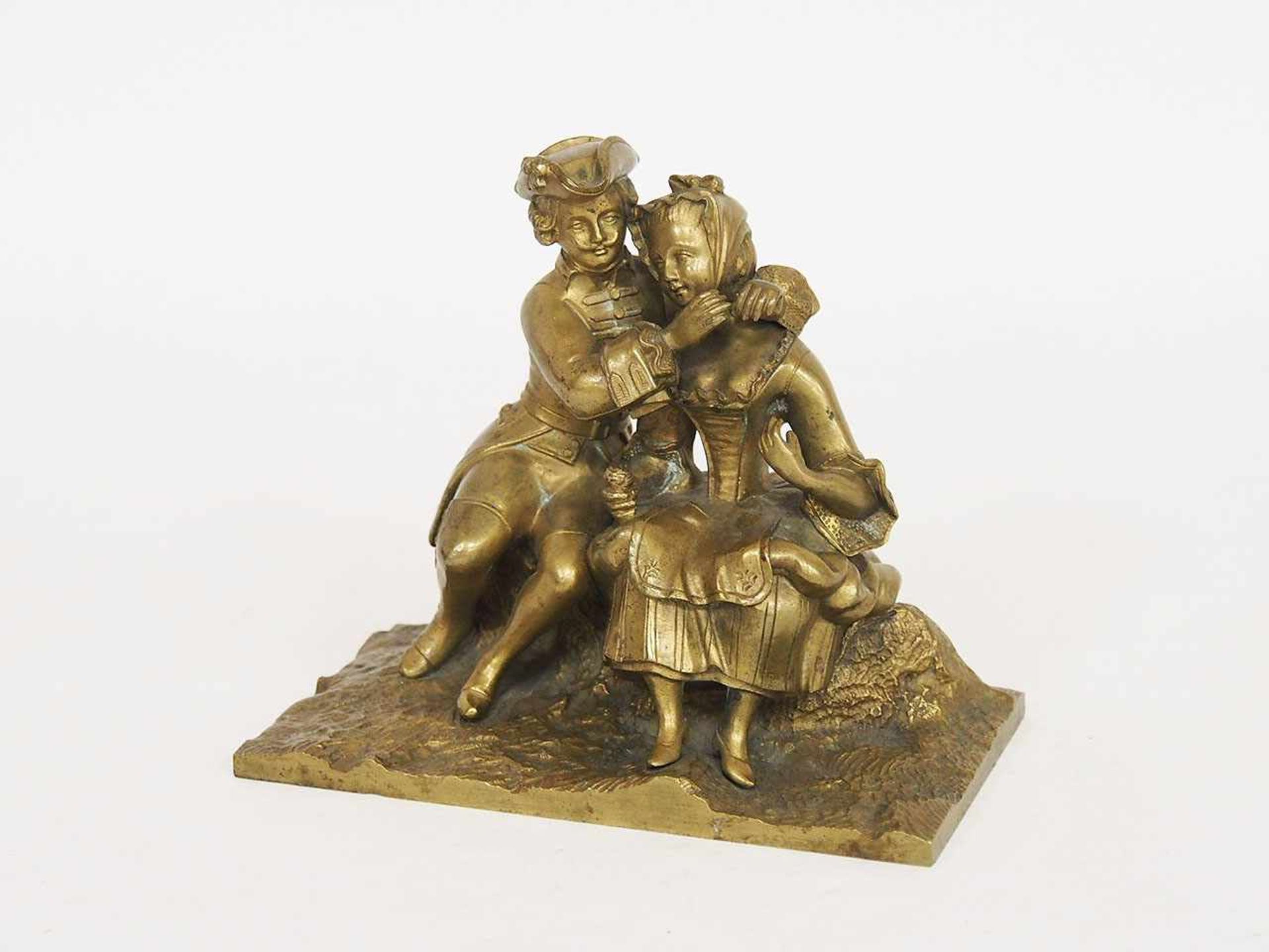 Galantes PaarBronze, Frankreich 19. Jh., Höhe 12 cm