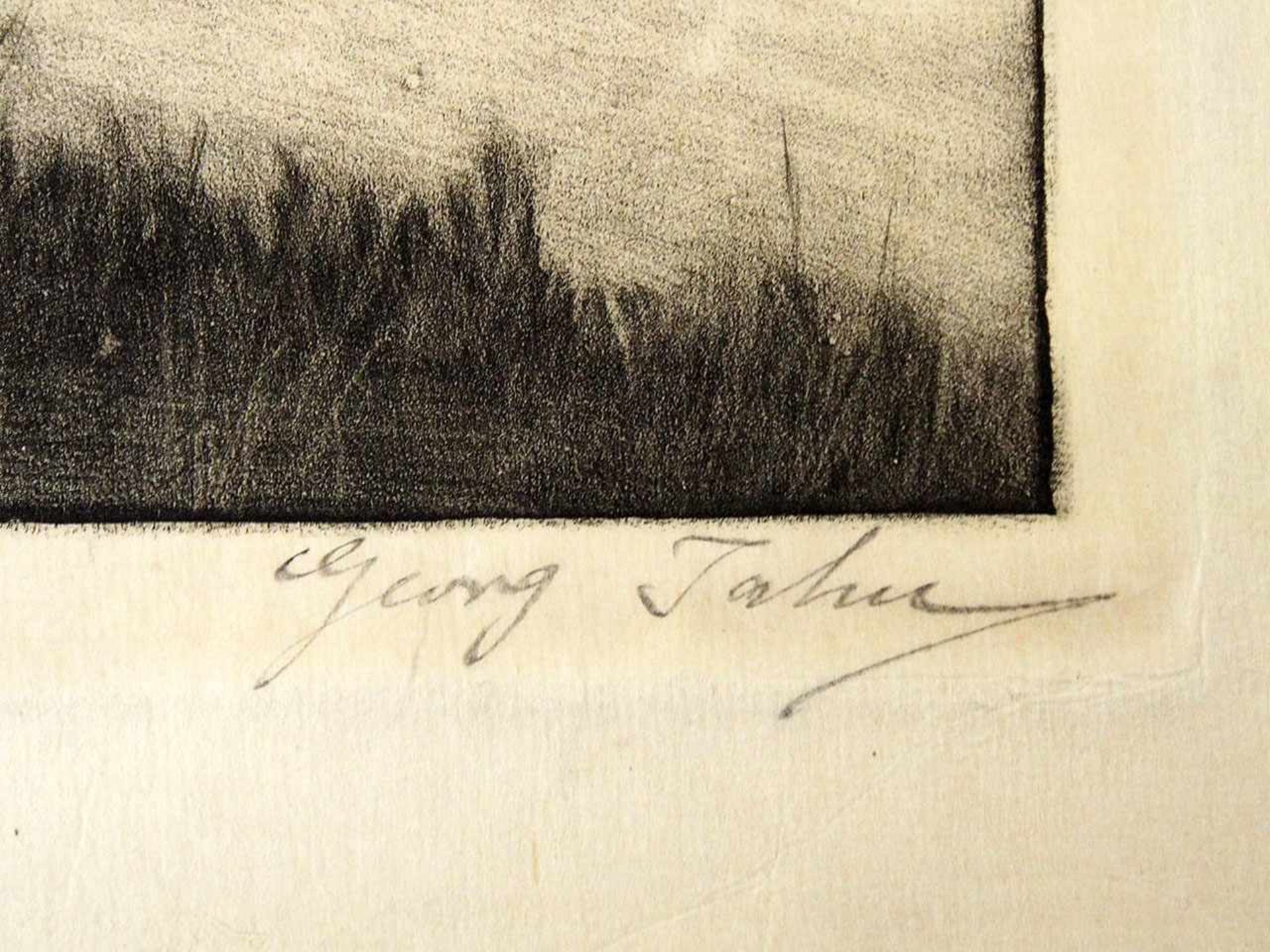 JAHN, Georg1869-1940Weiblicher Rückenakt am WasserRadierung, Aquatinta, Schabkunst, signiert unten - Bild 2 aus 2