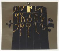 CIHUA, Joze*1924The Prophet with LettersSiebdruck, Samtdruck, Goldfolie, signiert und datiert (19)85