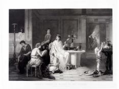 BALLIN, Joel1822-1875Lucrèce filant au milieu de ses femmesStahlstich, 72 x 97 cm (minimale