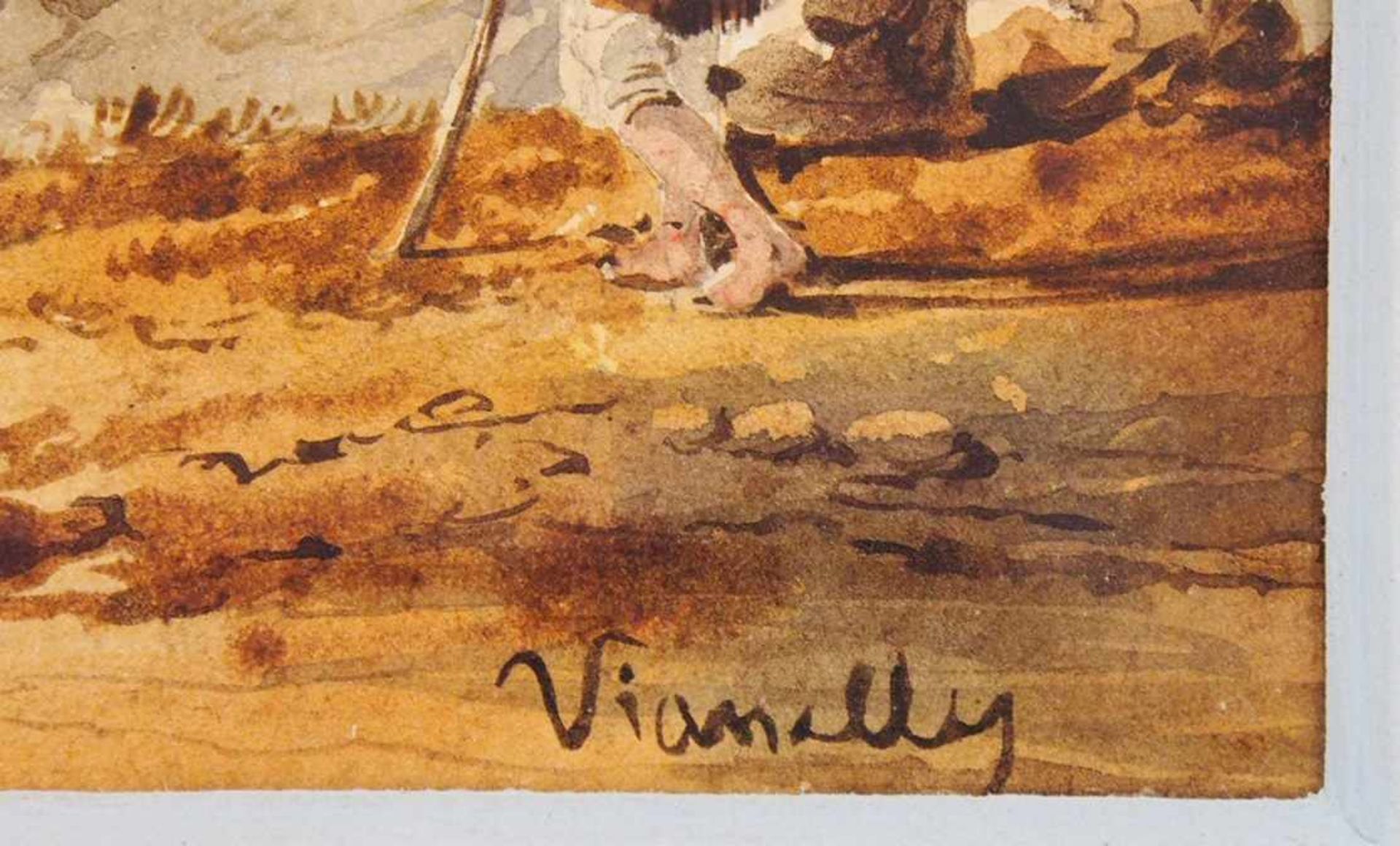 VIANELLI, Achille1803-1894Serie von 3 Ansichten von NeapelAquarelle über Bleistift auf Papier, - Bild 4 aus 4