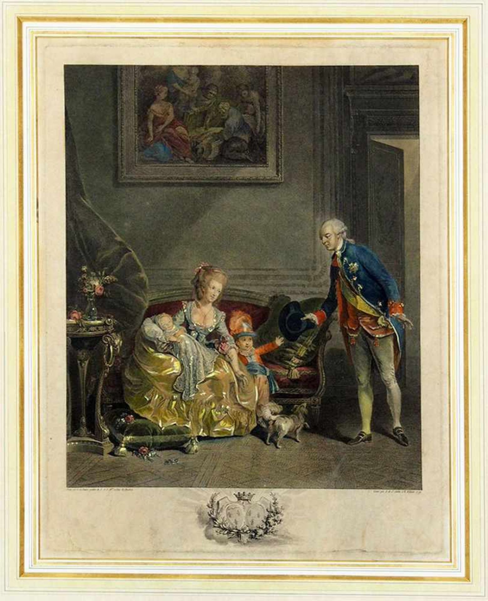 WILLE, Johann Georg1715-1808Tod der Kleopatra (nach Caspar Netscher)Farbradierung, 41,5 x 31 cm, - Bild 3 aus 4