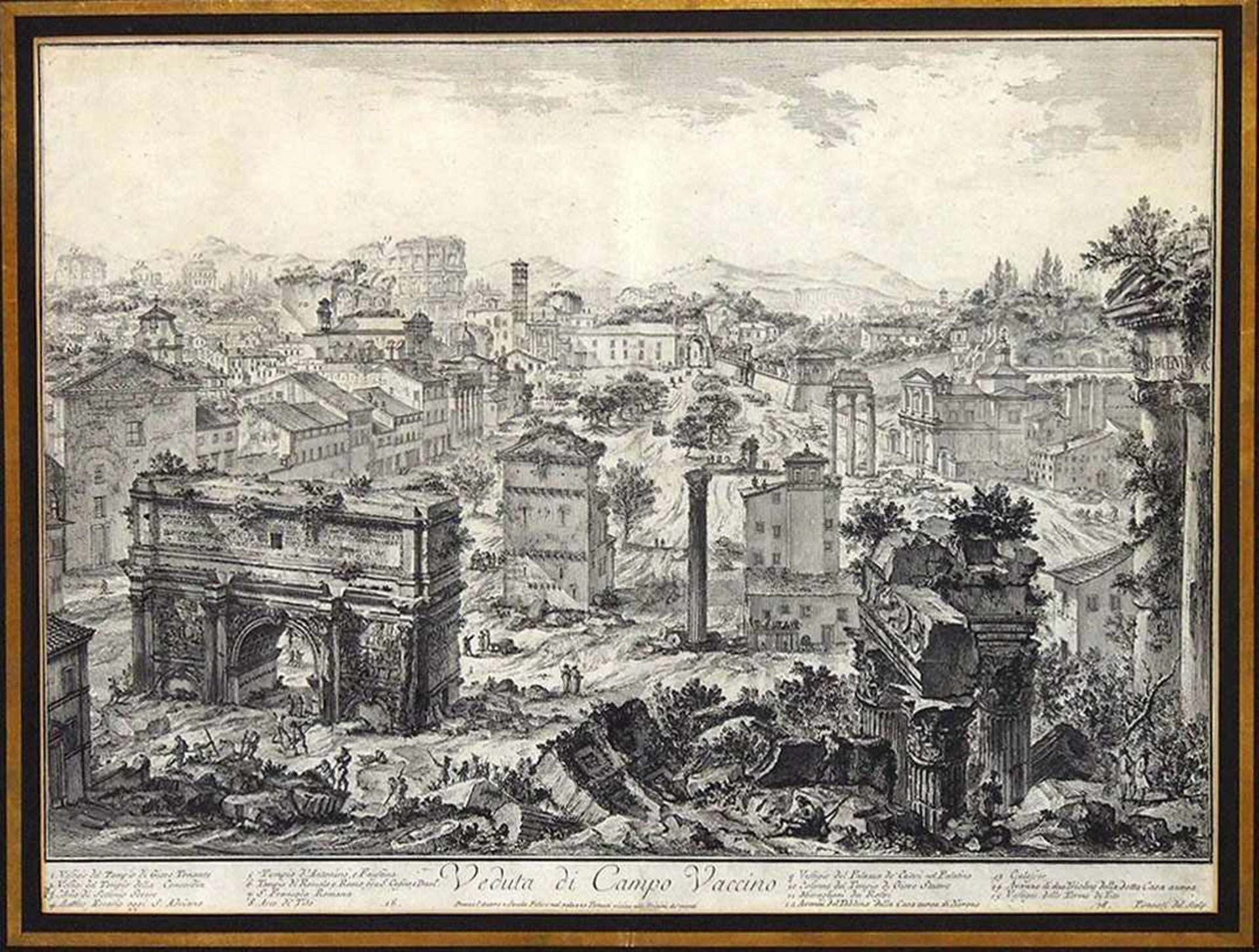 PIRANESI, GiovannI Baptista1720-1778Veduta di Campo VaccinoRadierung, 41 x 54,5 cm, gerahmt unter