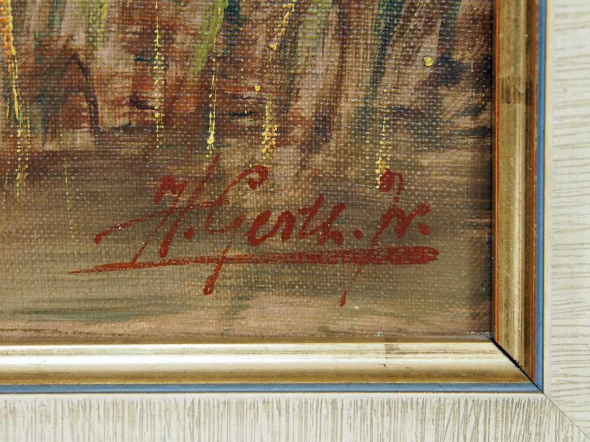 GERTH, Helmut1917-2008Auffliegende Stockenten im AbendrotÖl auf Leinwand, signiert unten rechts, - Bild 3 aus 3