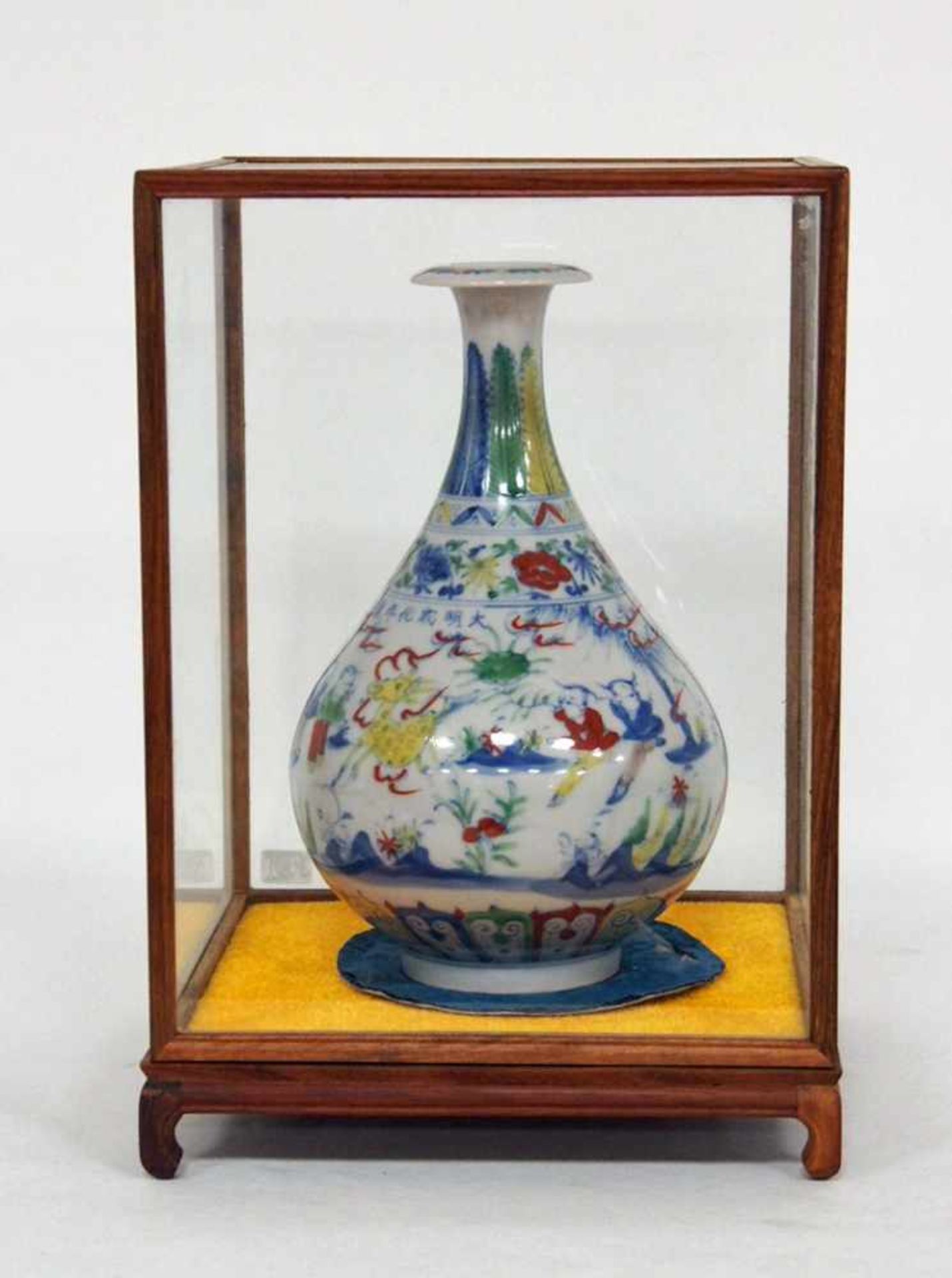 VasePorzellan, innen und außen bemalt, wohl Ming Dynastie, Höhe 22 cm (guter Zustand, im - Bild 3 aus 3