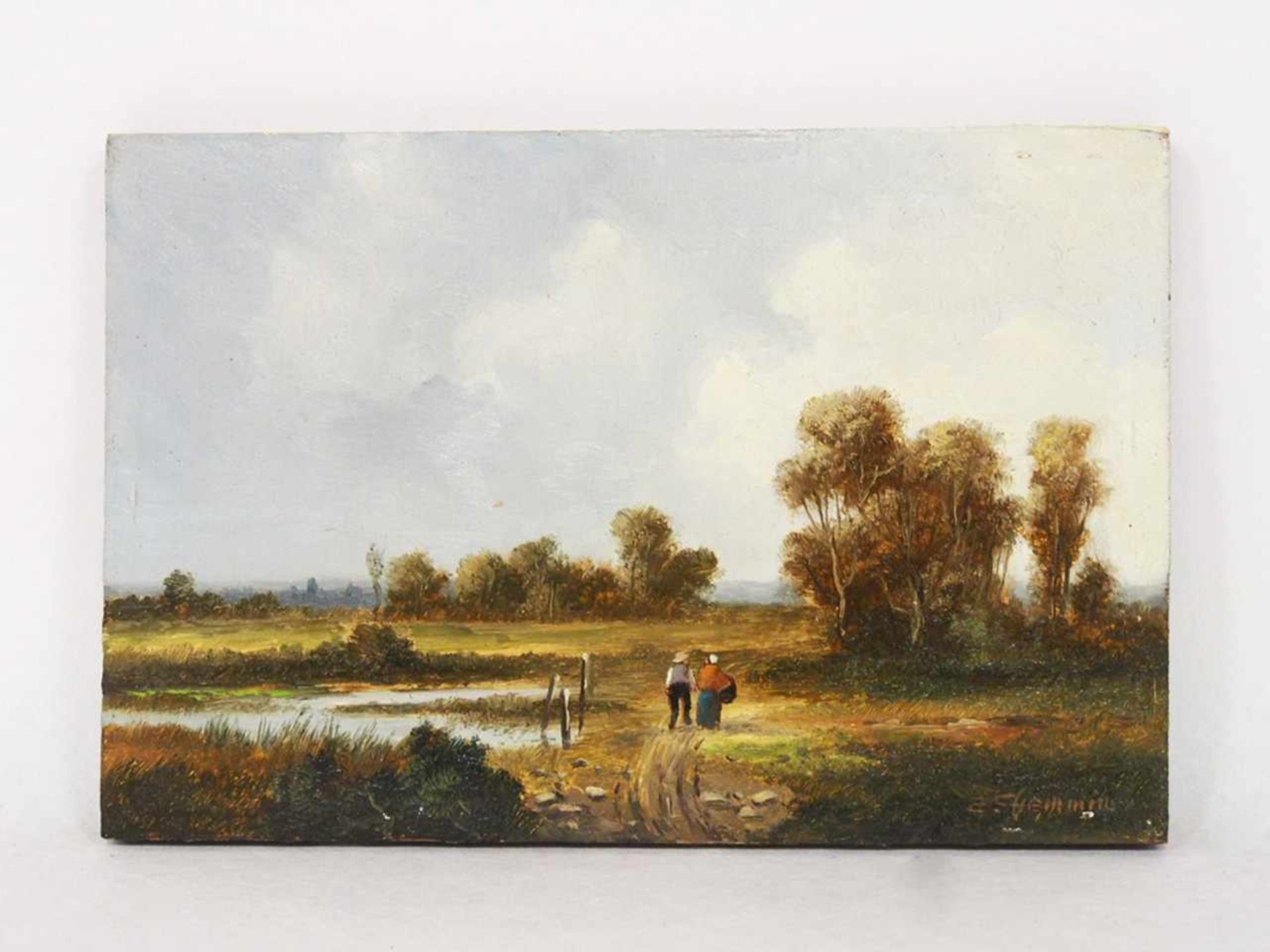 DEMMIN, Erich1906-1997Paar LandschaftenÖl auf Holz, signiert unten rechts, je 11 x 16,5 cm, Rahmen - Bild 2 aus 3