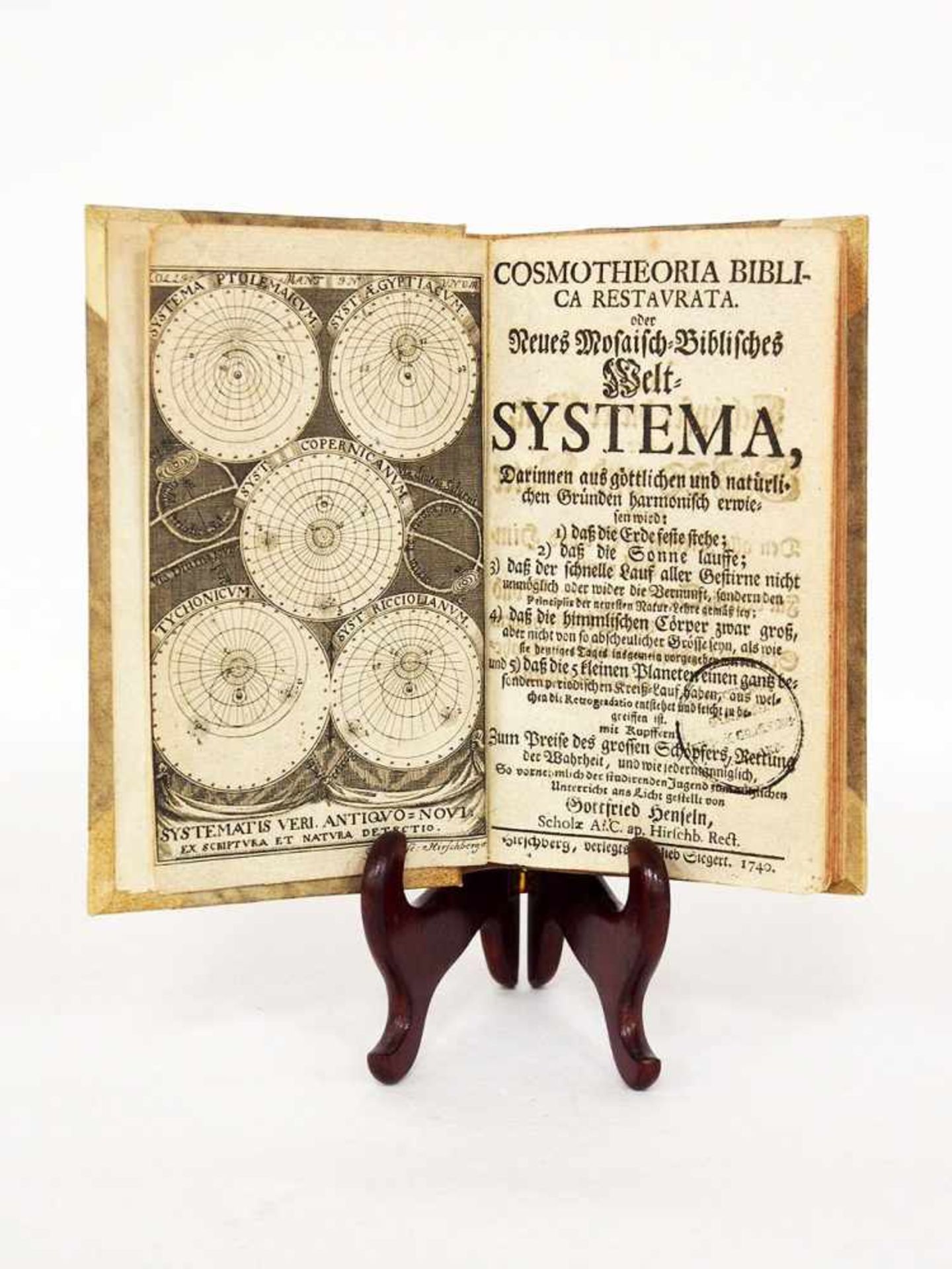 HENSEL, GottfriedCosmotheoria biblica restaurata oder Neues Mosaisch-Biblisches Welt-Systema.....