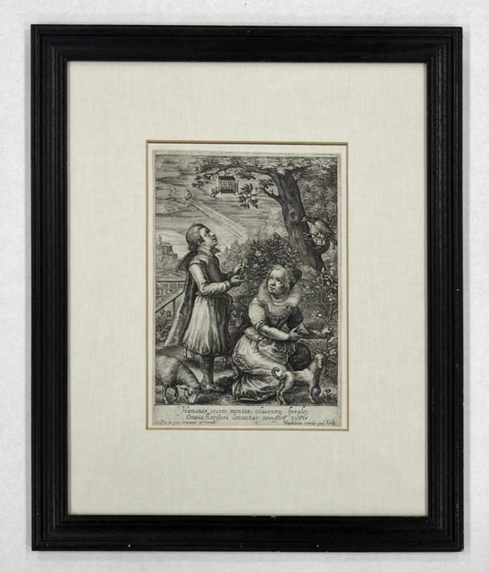 VAN DE PAS, Magdalena1600-1638FrühlingKupferstich, 23 x 16 cm, gerahmt unter Glas und - Bild 2 aus 2