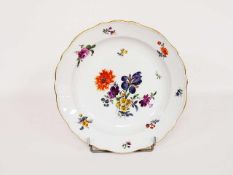 AnbiettellerMeissen, Blumenmalerei, Goldrand, Durchmesser 31,5 cm