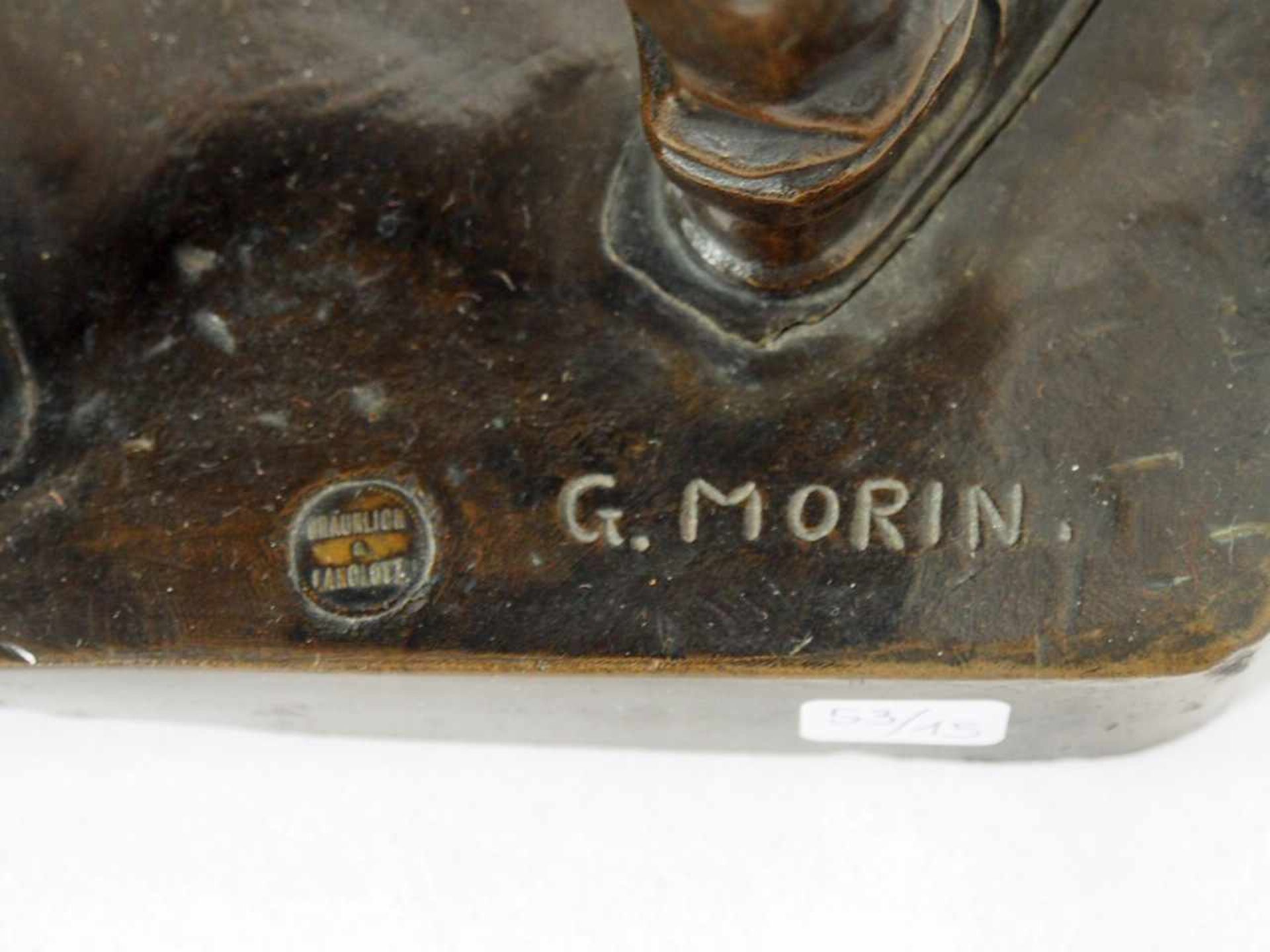 MORIN, Georges1874-1950EisengießerBronze, signiert auf der Plinthe, Gießermarke Bräunlich & - Bild 3 aus 3
