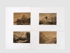 BOTH, Jan1618-1652Vier Blatt italienische AnsichtenRadierungen, 18,5 x 28 cm, bezeichnet "J. Both
