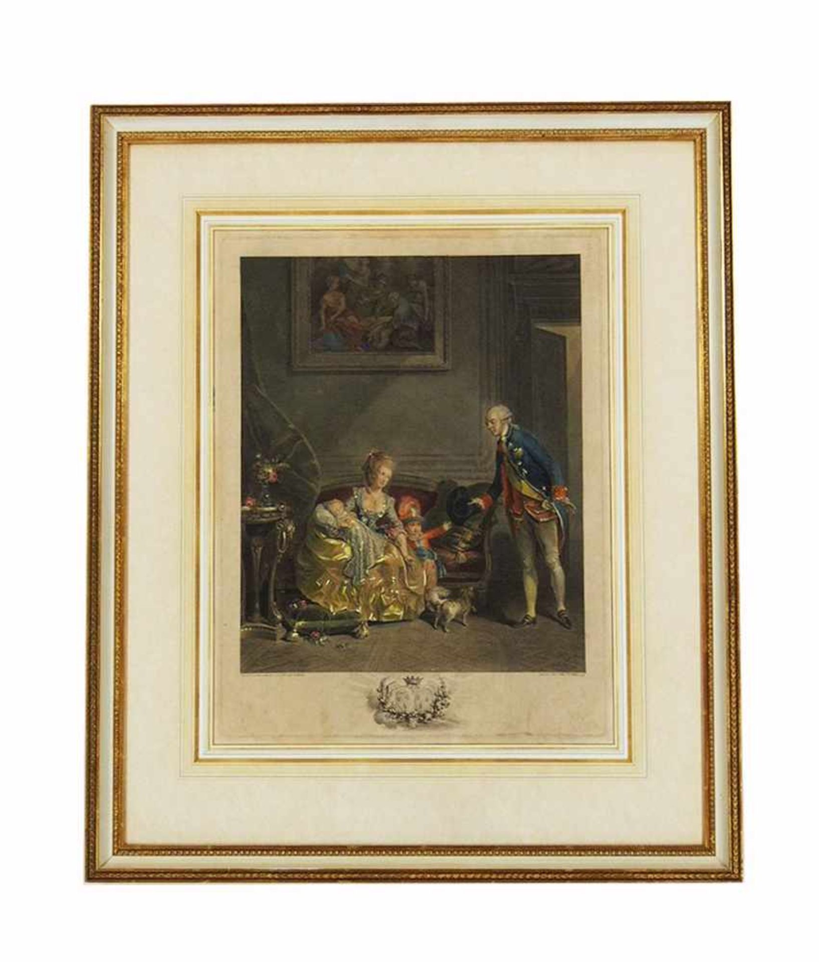 WILLE, Johann Georg1715-1808Tod der Kleopatra (nach Caspar Netscher)Farbradierung, 41,5 x 31 cm, - Bild 4 aus 4