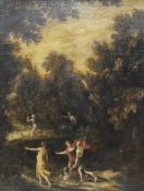 FLÄMISCHER MEISTERum 1700Diana und AktäonÖl auf Leinwand, altdoubliert, 89 x 68 cm, Rahmen