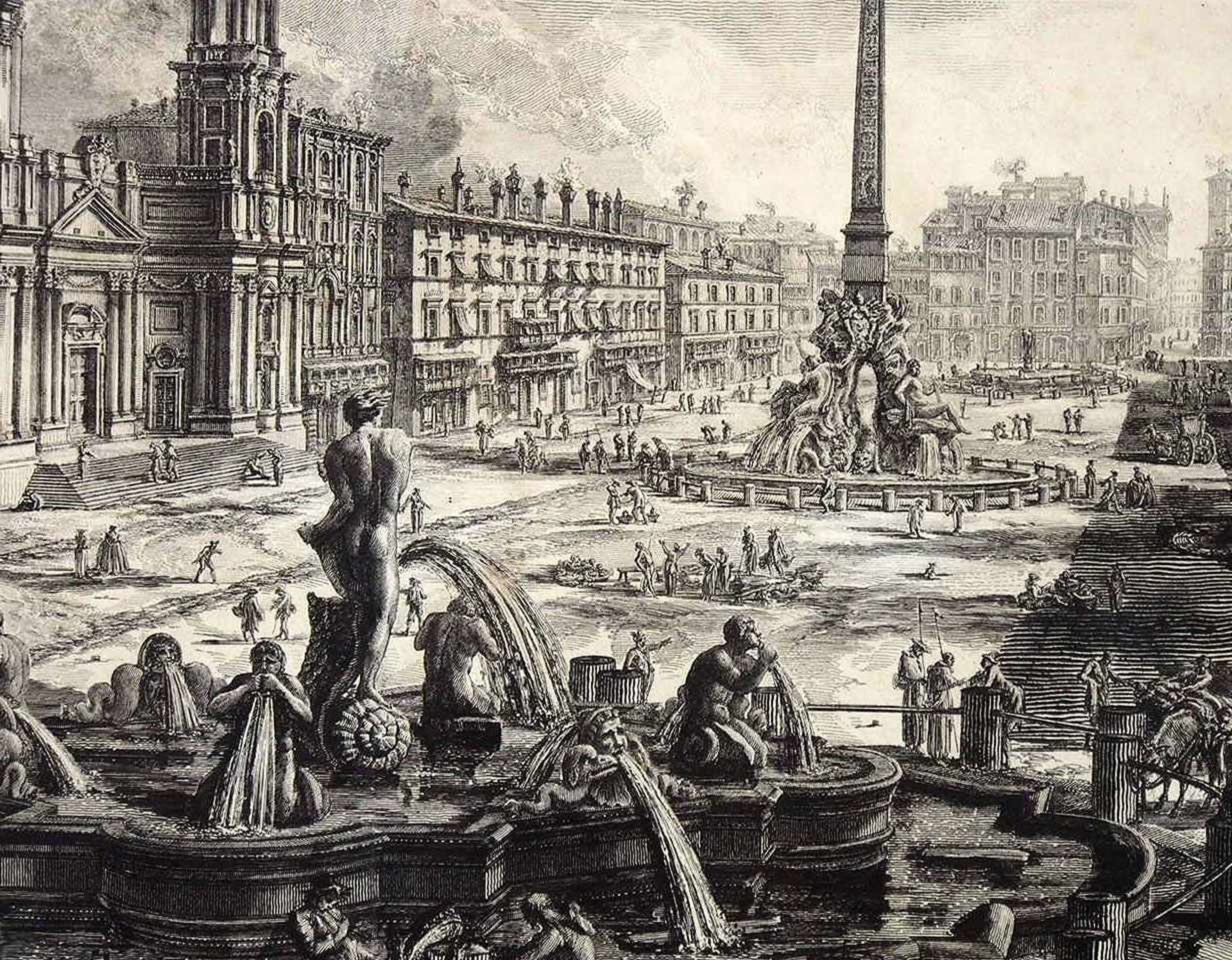 PIRANESI, GiovannI Baptista1720-1778Veduta di Piazza NavonaRadierung, 46,5 x 70 cm, gerahmt unter - Bild 3 aus 3