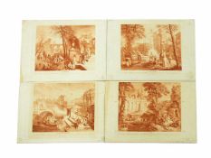 WATTEAU, Jean-Antoine1684-1721Vier Jahreszeitennach, Kupferstiche von E. Brillon u.a., 40 x 55 cm (