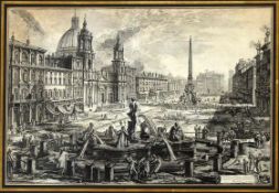 PIRANESI, GiovannI Baptista1720-1778Veduta di Piazza NavonaRadierung, 46,5 x 70 cm, gerahmt unter