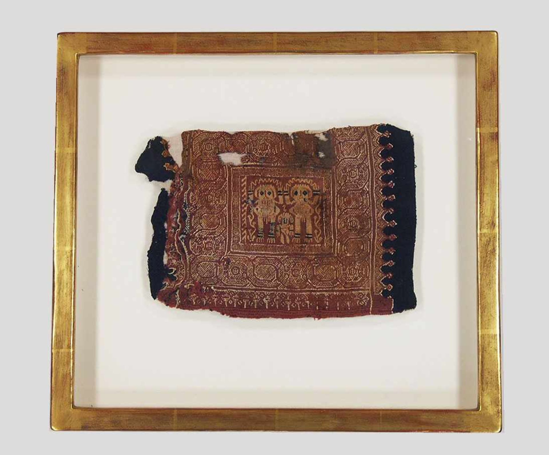 Stoff-Fragment mit figürlicher DarstellungKoptisch 5.-6. Jh. n. Chr., Fundort angeblich Fayum, 16 - Bild 2 aus 2