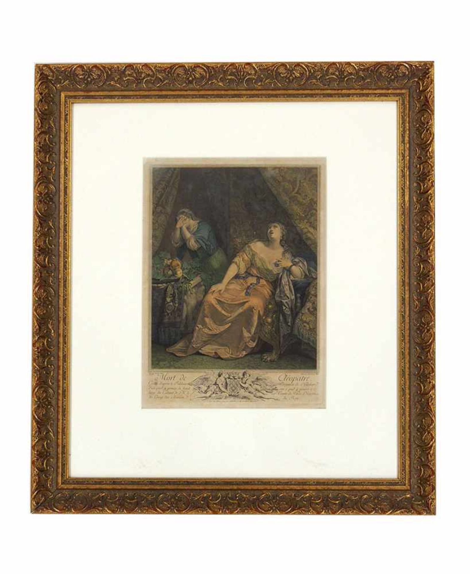 WILLE, Johann Georg1715-1808Tod der Kleopatra (nach Caspar Netscher)Farbradierung, 41,5 x 31 cm, - Bild 2 aus 4