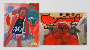 RITZERFELD, Hartmut*1950Ohne Titel2 Gemälde, Acryl auf Leinwand, monogrammiert / datiert (19)91
