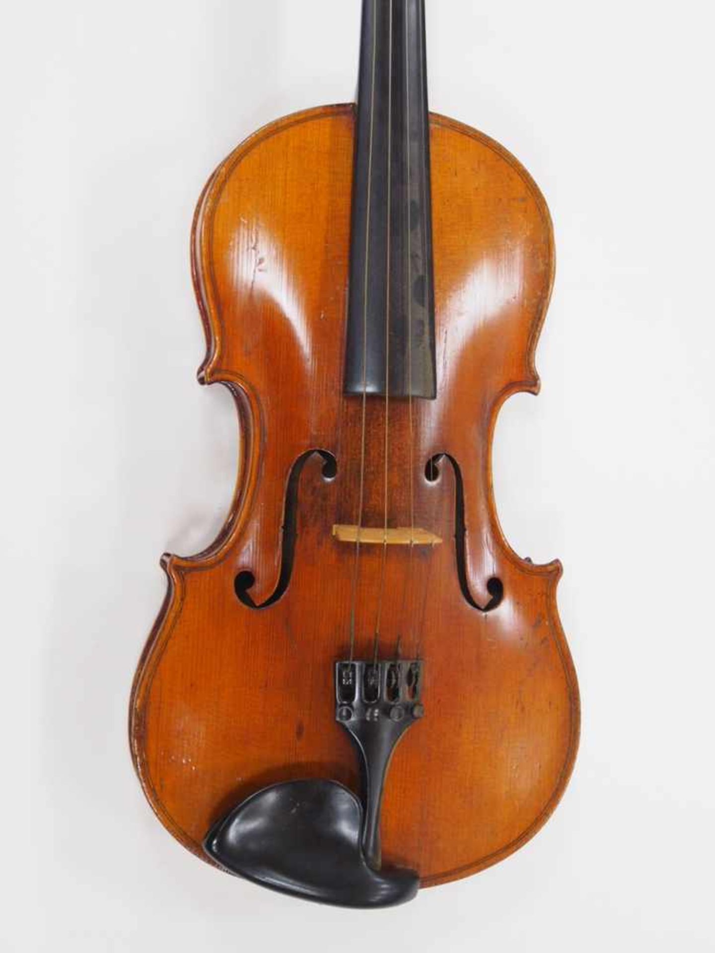 Violine, Deutsch 19. JahrhundertFichte (Decke), Ahorn (Zargen und einteiliger Boden), alter - Bild 2 aus 5