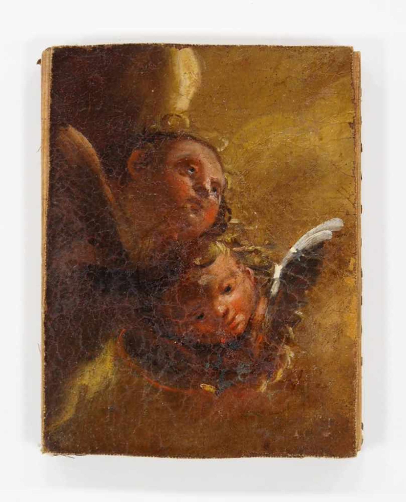 VENEZIANISCHER MEISTER18. Jh.Zwei geflügelte PuttenköpfeÖl auf Leinwand, doubliert, 21,5 x 16 cm