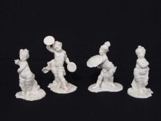 Vier PuttenfigurenPorzellan, Nymphenburg (nach Bustelli), Höhe bis zu 12 cm- - -25.00 % buyer's