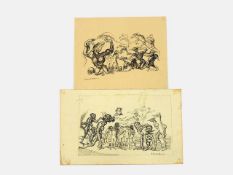 MAYERSHOFER, Max1875-1950Zwei surrealistische ZeichnungenFeder auf Papier, signiert unten rechts, 24