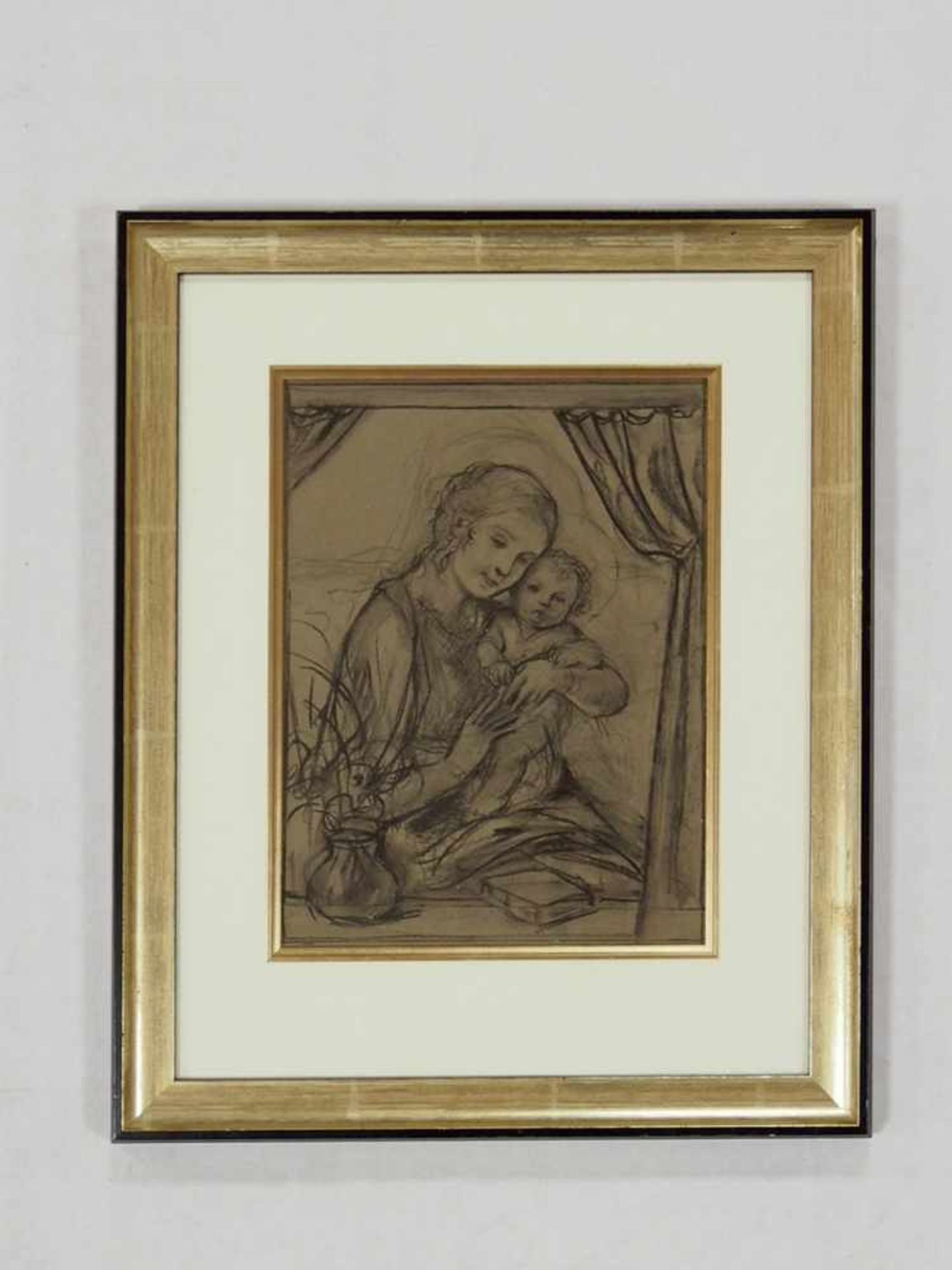 PLÜCKEBAUM, Carl1880-1952Maria mit KindKohle auf Papier, signiert unten Mitte, 35 x 26 cm, gerahmt - Image 2 of 2