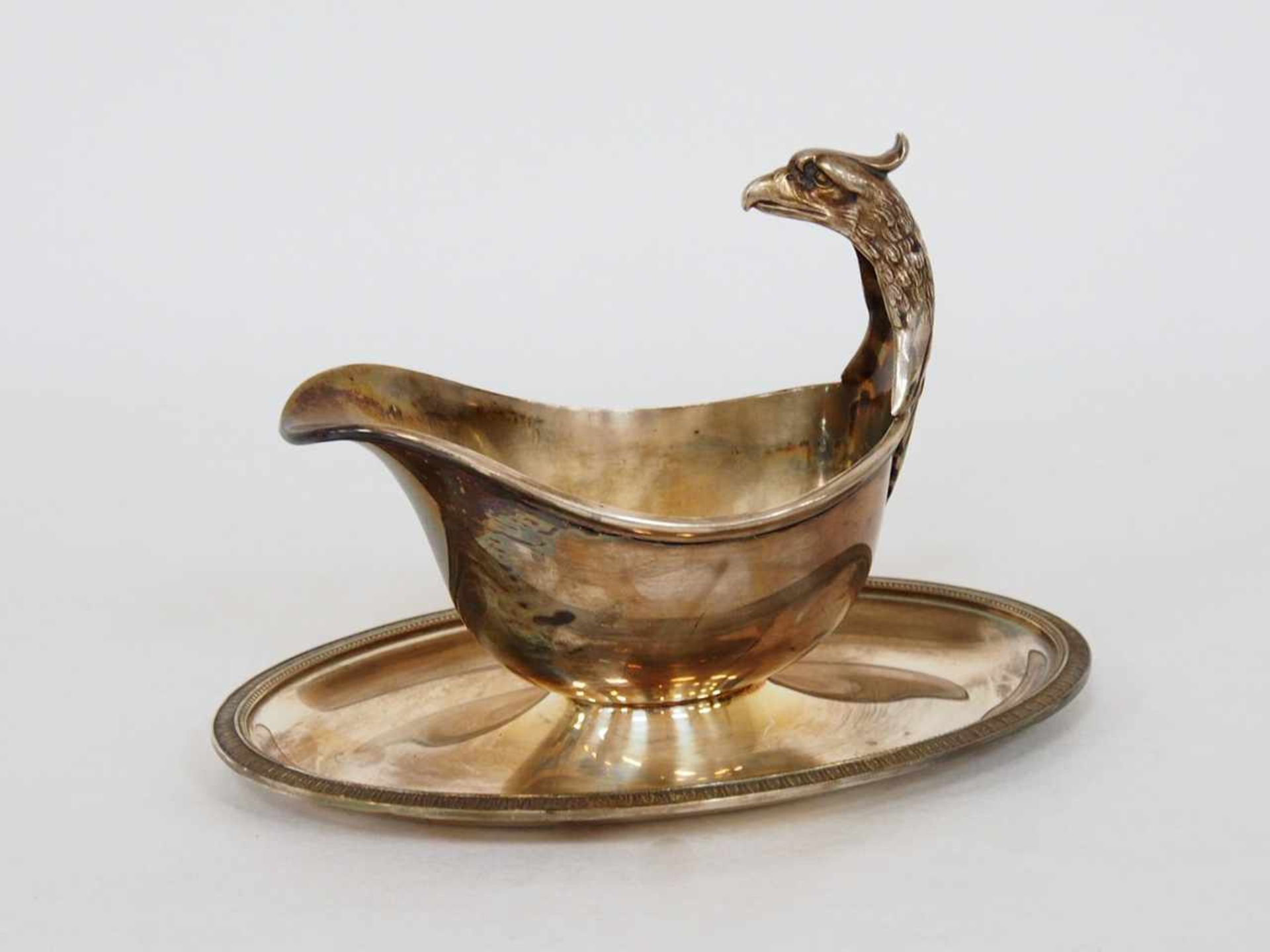 Sauciere mit Greifvogel-HenkelChristofle, Collection Gallia, Höhe 15 cm- - -25.00 % buyer's