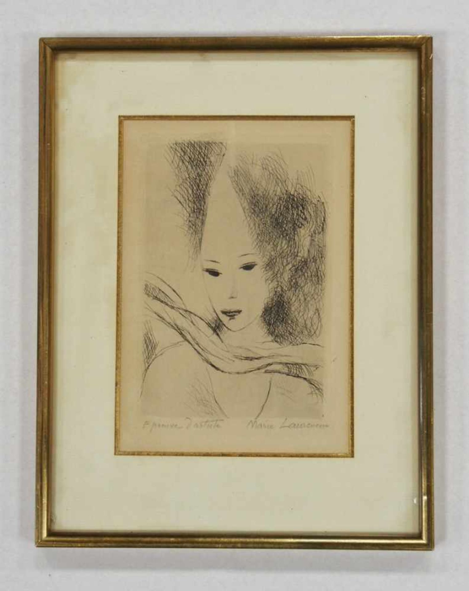 LAURENCIN, Marie1883-1956MädchenRadierung, signiert unten rechts, bezeichnet "Epreuve d'artiste" - Bild 2 aus 2