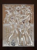 DALI, Salvador1904-1989Las Tres GraciasRelief 925er Silber, 16,8 x 22,1 cm, Gewicht 250 g, Ex.