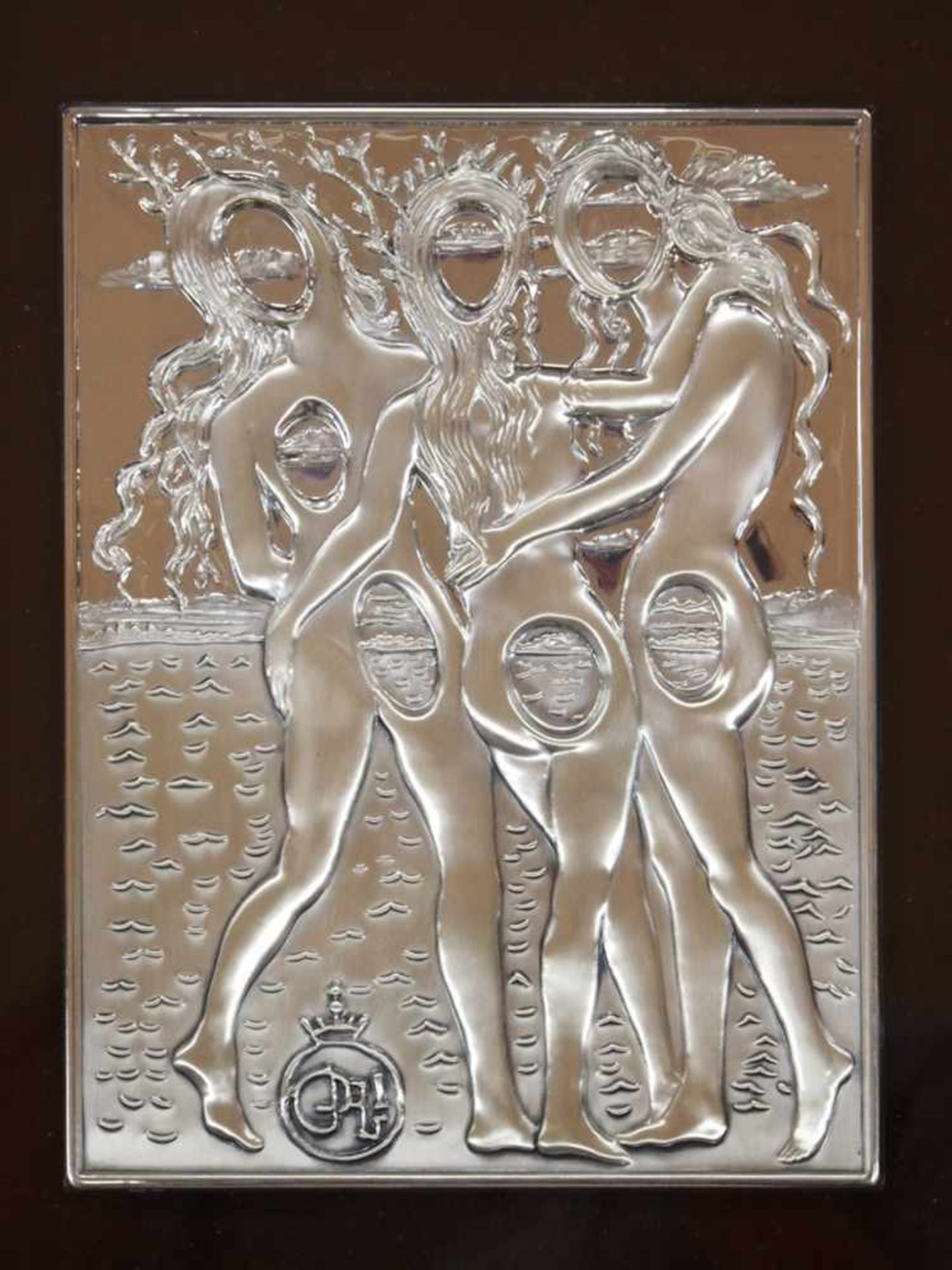 DALI, Salvador1904-1989Las Tres GraciasRelief 925er Silber, 16,8 x 22,1 cm, Gewicht 250 g, Ex.