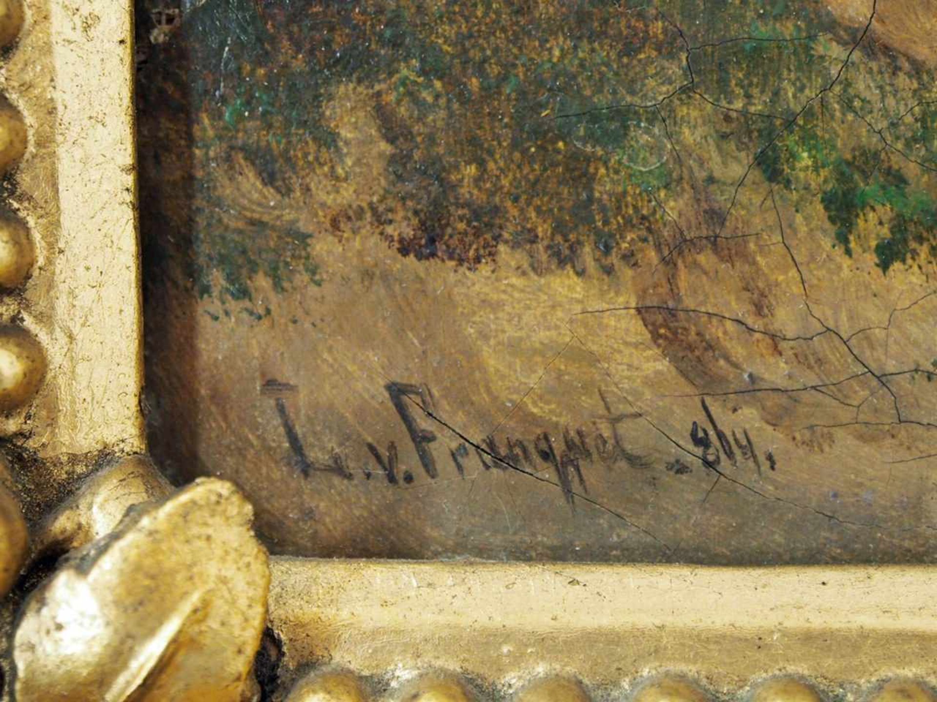 FRANQUET, L.tätig Anfang 19. Jh.Ungarische BauernÖl auf Leinwand, signiert und datiert (1)804 - Image 3 of 3