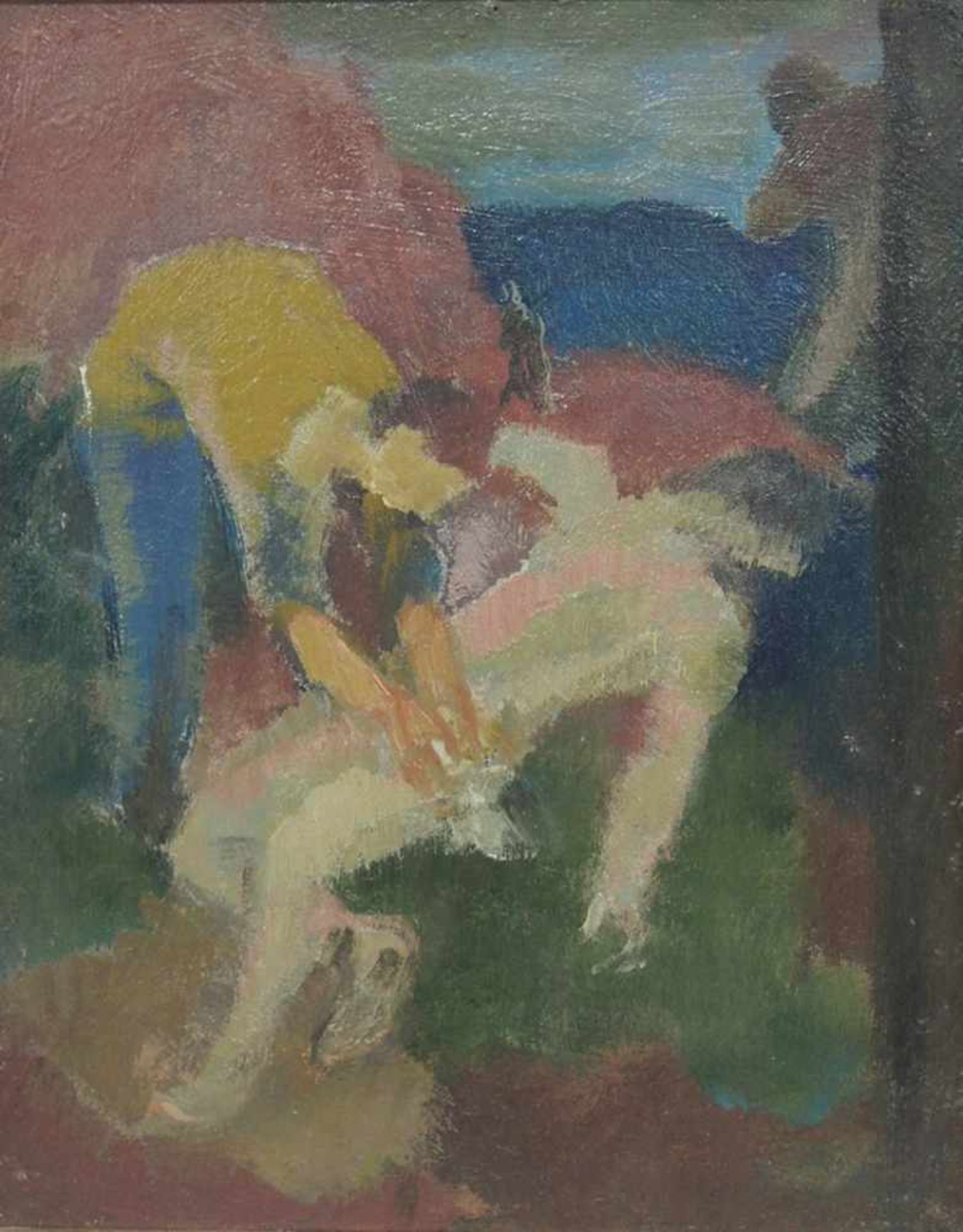 MARKAU, Franz1881-1968LazarusÖl auf Malkarton, verso datiert 1923, alter Galerieaufkleber mit Angabe