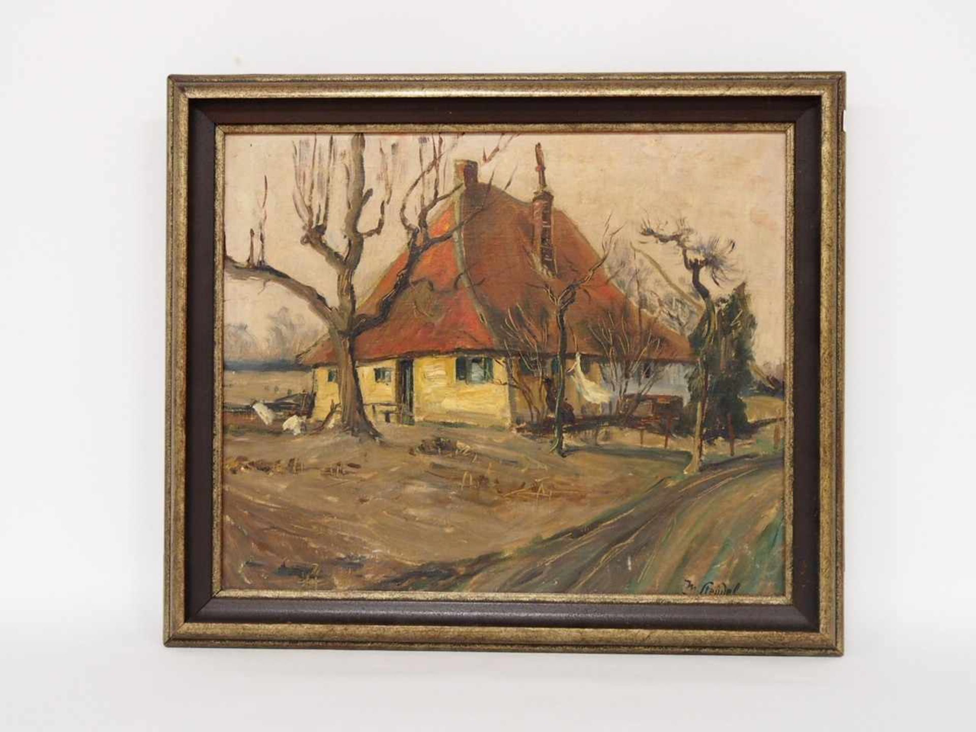 STEUDEL, Max1873 - 1932Rheinischer BauernhofÖl auf Leinwand, signiert unten rechts, 40 x 50 cm, - Image 2 of 2