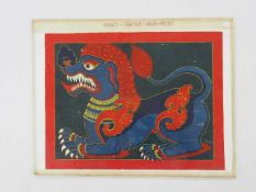 Unheilabwehrender DracheTempera auf Leinen, Thangka, Tibet, um 1930-1970, 34,5 x 44 cm, gerahmt