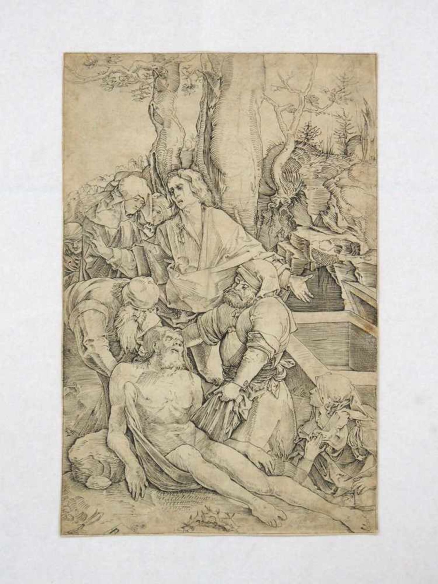 MODENA, Nicoletto da1490-1569Grablegung ChristiKupferstich, um 1512 (nach Dürer), 32,8 x 21,6 cm, - Bild 3 aus 3