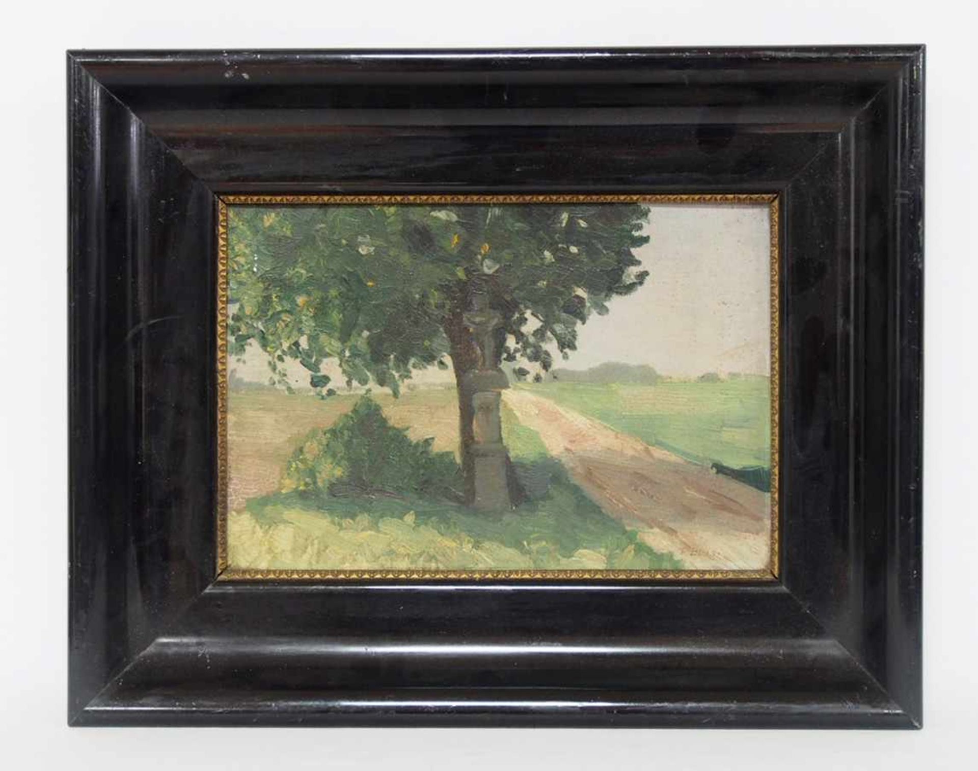 BLUM, Franz1892-1916Bildstock unter einem Baum am WegesrandÖl auf Malkarton, signiert unten - Image 2 of 2