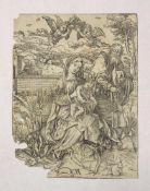 DÜRER, Albrecht1471-1528Die Heilige Familie mit den HasenHolzschnitt, 38,5 x 28,1 cm,