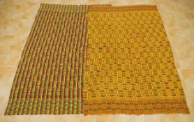 Zwei Webtücherkente, Ghana 20. Jahrhundert, Baumwolle, Seide, 310 x 200, Zustand B- - -25.00 %