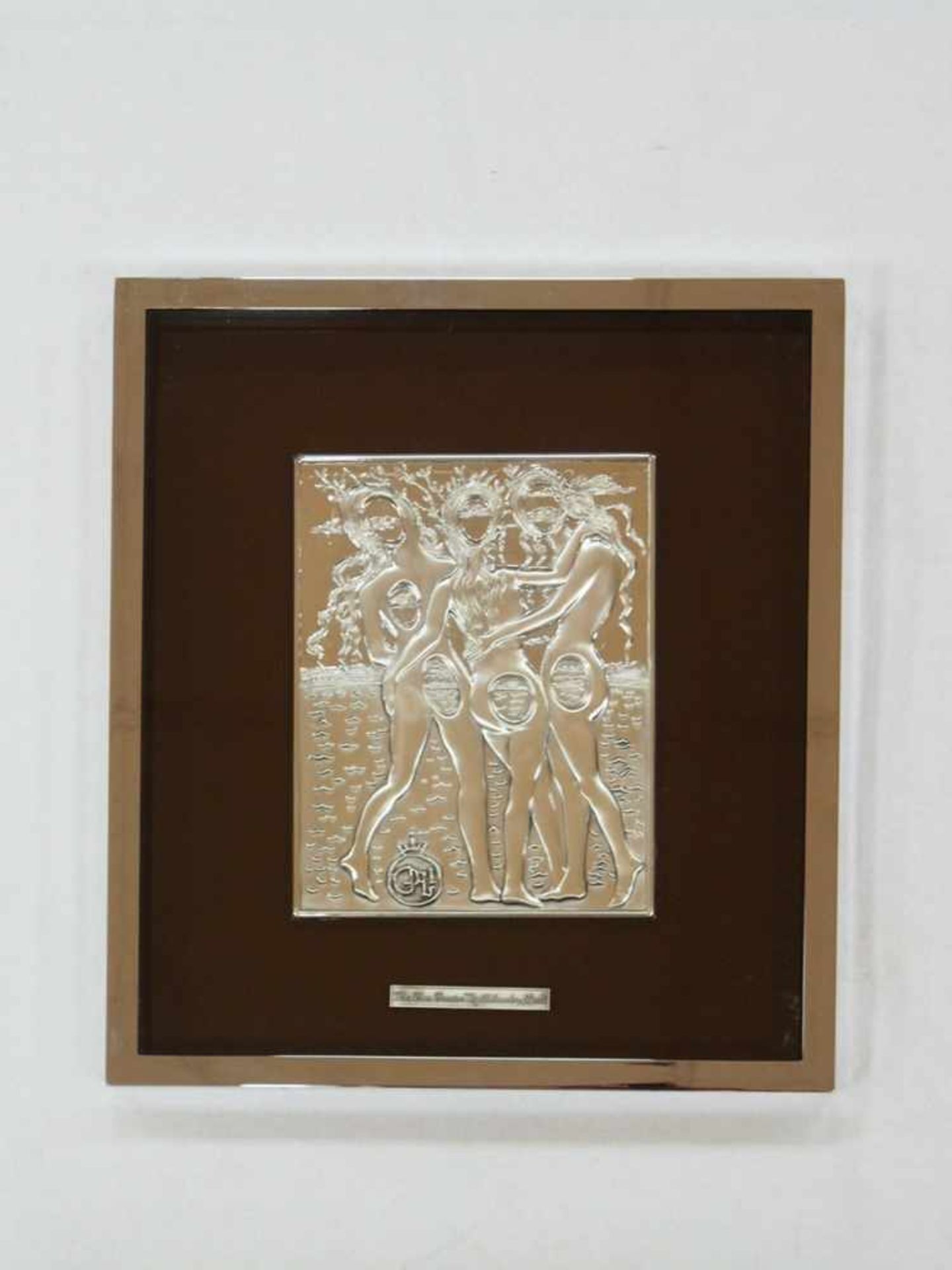 DALI, Salvador1904-1989Las Tres GraciasRelief 925er Silber, 16,8 x 22,1 cm, Gewicht 250 g, Ex. - Bild 2 aus 3