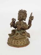 Ganesha thronendTibet 19. Jh., Bronze, Höhe 10,5 cm- - -25.00 % buyer's premium on the hammer price,