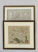 MERCATOR, Gerhard1512-1594ThuringhiaKupfetsich, altkoloriert, 36,5 x 44 cm, gerahmt unter Glas und