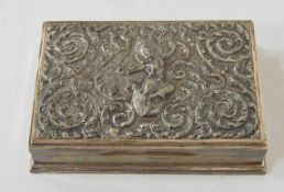 Zigarettendose925er Silber, innen Holzauskleidung, Thailand 20.Jh., 3,5 x 16 x 11 cm, Gewicht