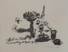 CORINTH, Lovis1858-1925Im Haus bei ThieleLithographie, signiert unten rechts, 27,5 x 35,5 cm,