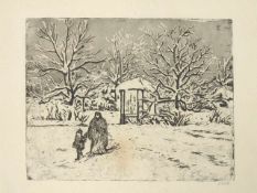 ORLIK, Emil1870-1932Spaziergang im WinterRadierung, signiert unten rechts, 38 x 43,5 cm lichtrandig,