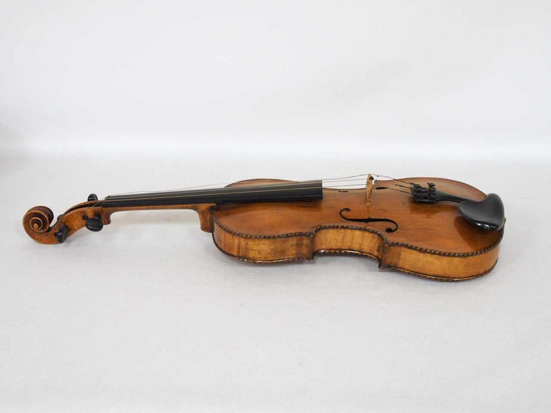 ViolineFichte (Decke), Ahorn (Zargen und Boden), Kopie nach Stradivari, Deutsch 19. Jahrhundert, - Bild 4 aus 6
