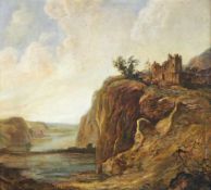 ENGLISCHER MEISTER19. Jh.Burgruine an einer FelsenküsteÖl auf Leinwand, 65 x 70 cm, Rahmen- - -25.00