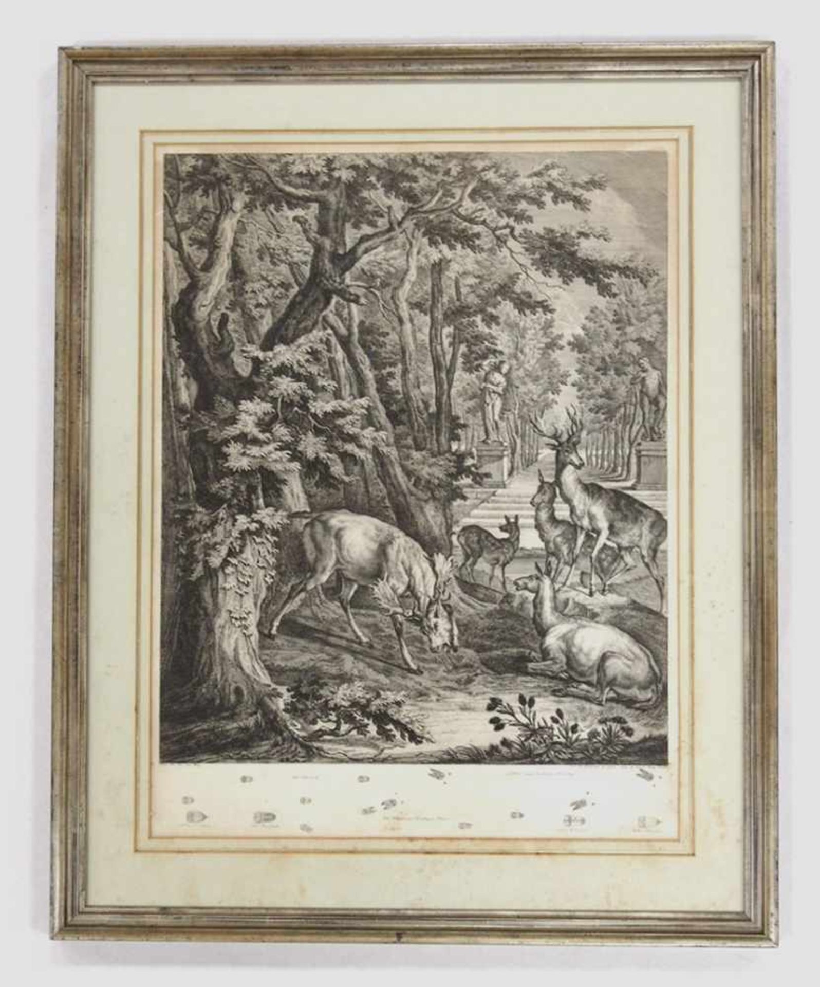 RIDINGER, Johann Elias1698-1767DammhirschfamilieKupferstich, Blatt 3 aus: Gruendliche - Bild 2 aus 2